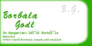 borbala godl business card